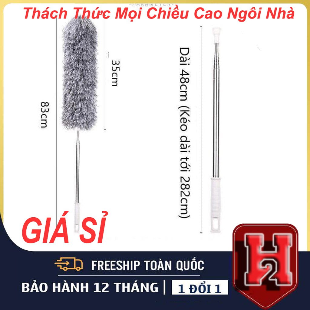 Chổi Quét Trần Nhà 2m8, Chổi Lau Inox, Chổi Lau Cong 360