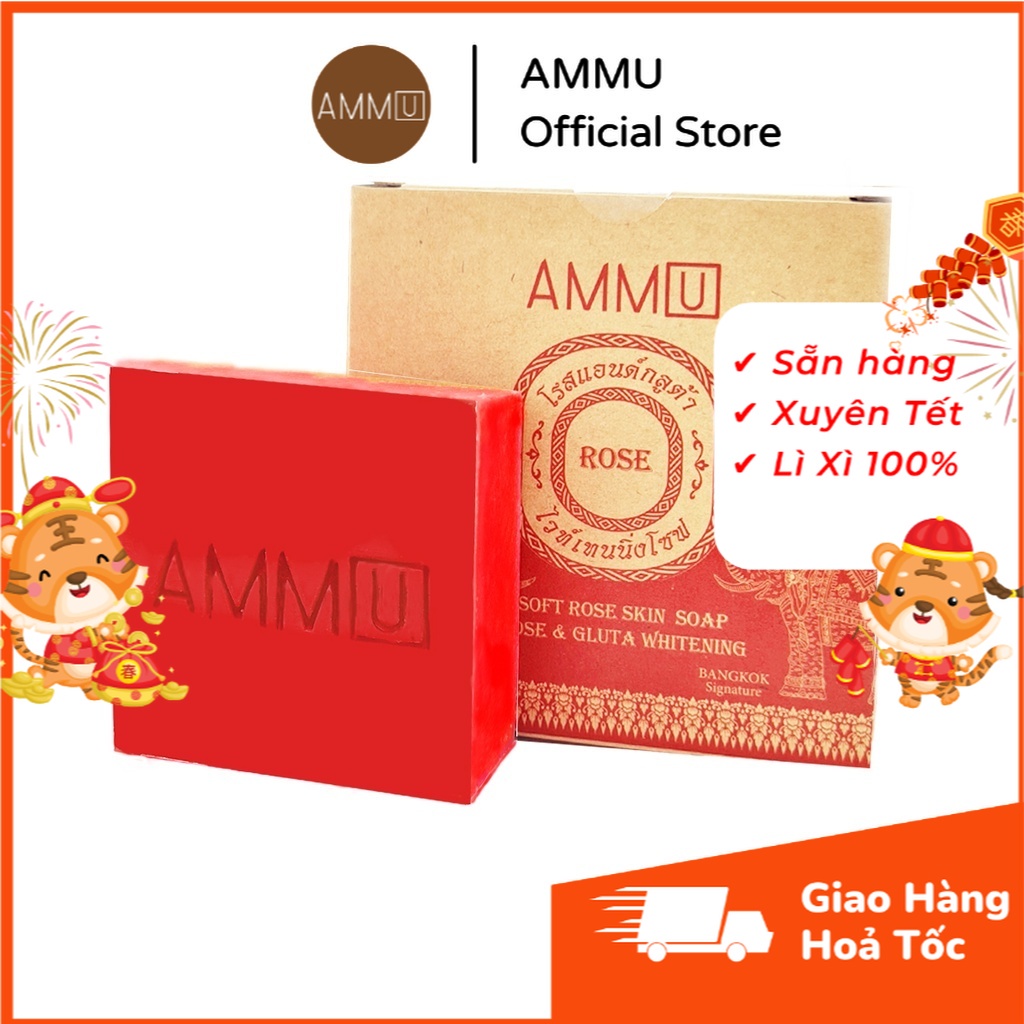 [Độc Quyền] Xà bông trắng da Thái Lan AMMU làm mờ thâm Soft Rose Skin Soap 65g
