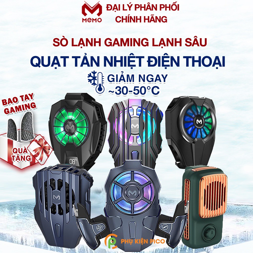 Quạt tản nhiệt điện thoại sò lạnh MEMO DL05/DL02/DL06/DL03/AK03 Nút chơi game auto tap Memo AK02 - Hàng nhập khẩu