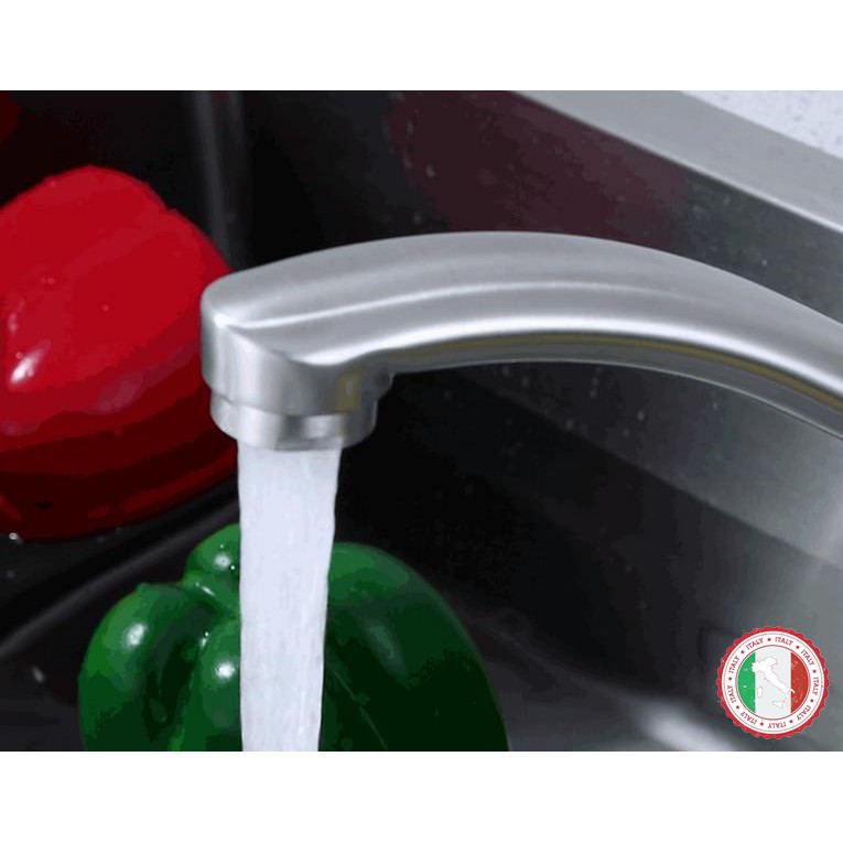 Vòi rửa chén nóng lạnh (cổ thấp vươn dài) SUS304 + 2 dây cấp - Cao cấp ITALIA
