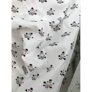 Sỉ Vải thô mặt lụa hoạ tiết con bò sữa shop bán từ 50cm trở lên