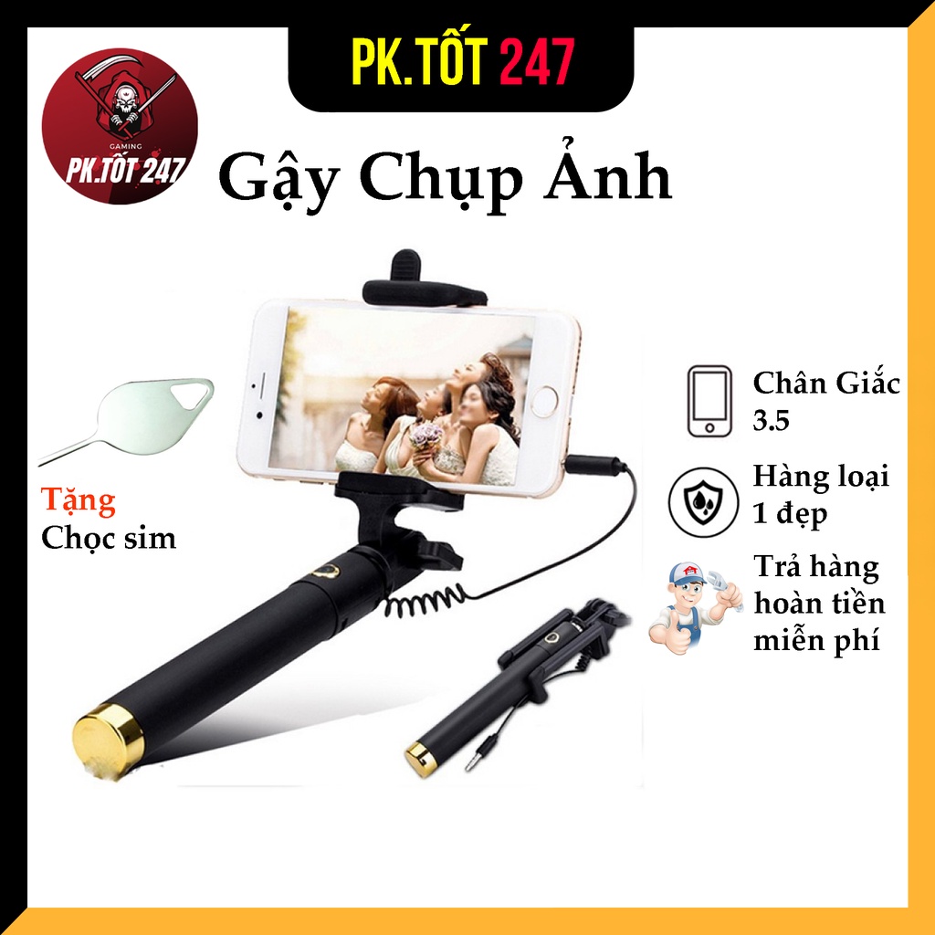 Gậy Chụp Ảnh Dùng Cho Điện Thoại Jack 3.5 Có Nút Bấm Hỗ Trợ Chụp Ảnh - Quay Phim - Chính Hãng HD DESIGN