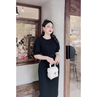 Đầm ôm tay lửng xếp eo - 20Again DOA0728