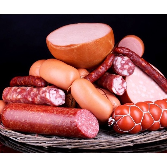 Màu đỏ Carmine 5% dùng tạo màu hồng đỏ cho xúc xích, lạp xưởng, pate, thịt nguội, jambon