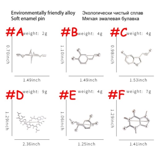 Ghim Cài Áo Hình Phân Tử Hóa Học Độc Đáo