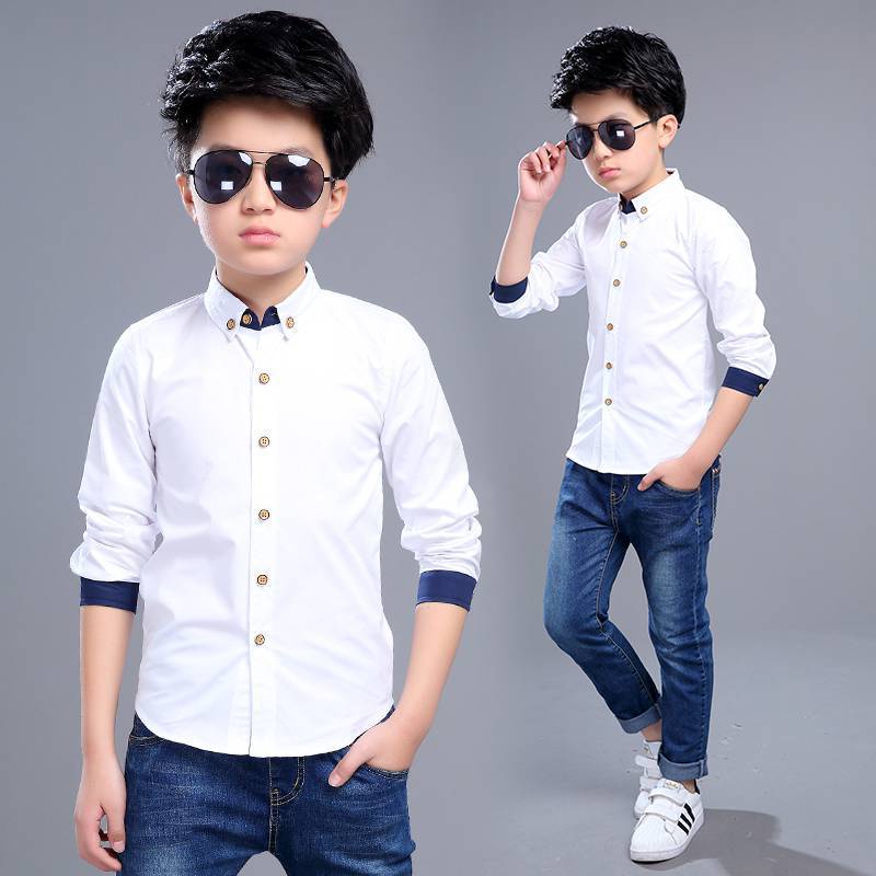 Áo sơ mi trắng cao cấp dài tay đi học đồng phục học sinh cho bé trai cấp 1 cấp 2 mã ASMBT021 ASMBT022 ASMBT024