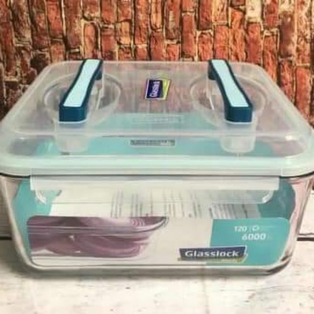 Hộp thủy tinh cường lực glasslock 6 Lít hộp đựng kim chi , muối cà dưa chua nắp kín