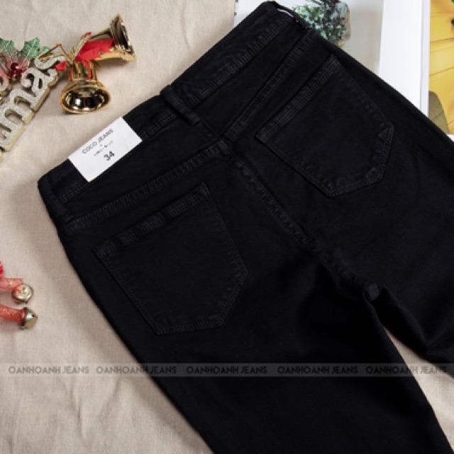 Quần jeans đen dáng skinny (rách gối + trơn) | BigBuy360 - bigbuy360.vn