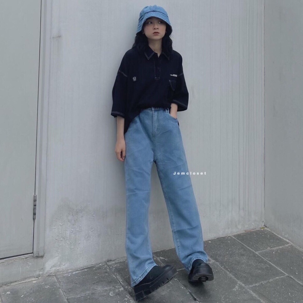 Áo Thun POLO CON BÒ CHỈ NỔI Nam Nữ Ulzzang Unisex - Áo Polo Tay Lỡ Cổ Viền Chỉ WONDER 2 Màu Trắng Đen