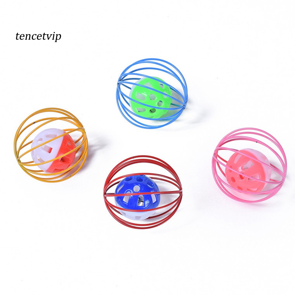 Đồ Chơi Quả Bóng Rỗng Có Chuông Kêu Tương Tác Với Mèo