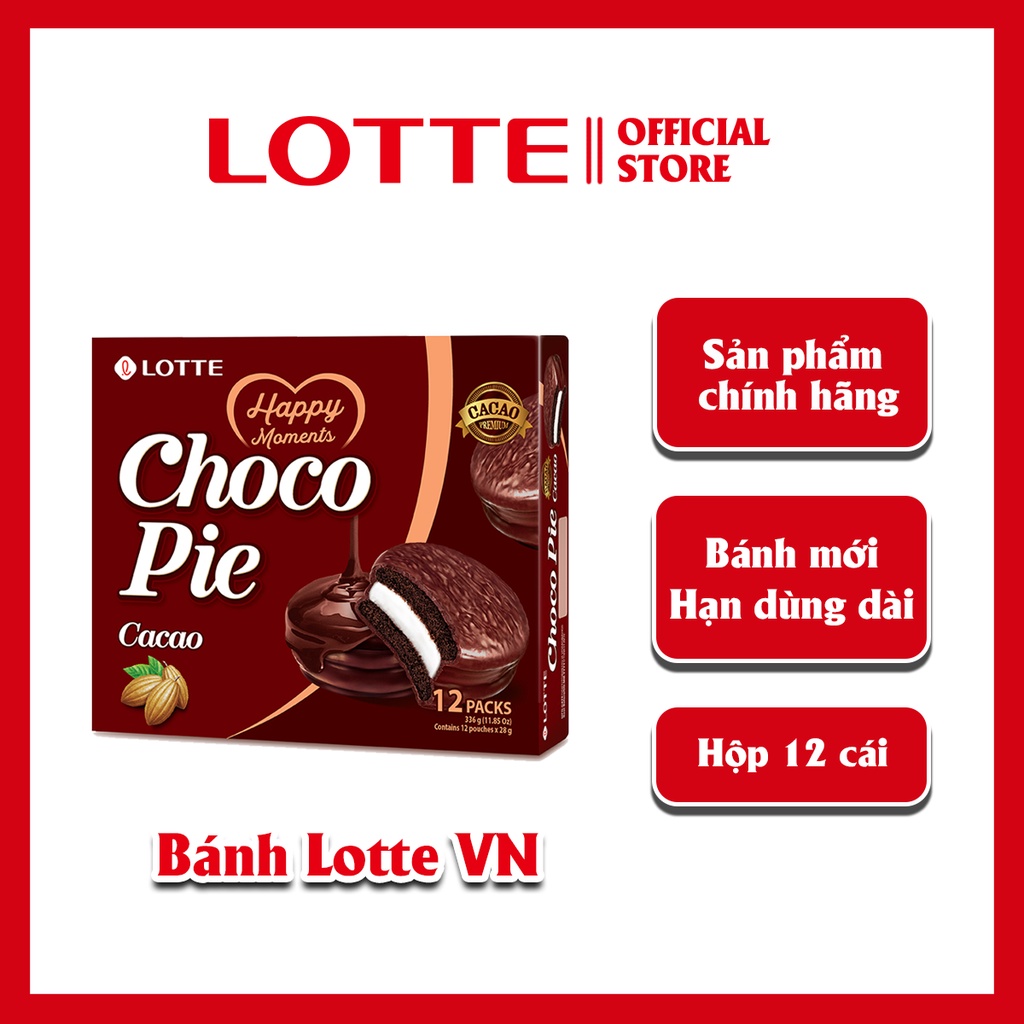 Combo 5 hộp Bánh Choco Pie Lotte - 5 hộp x 12 cái