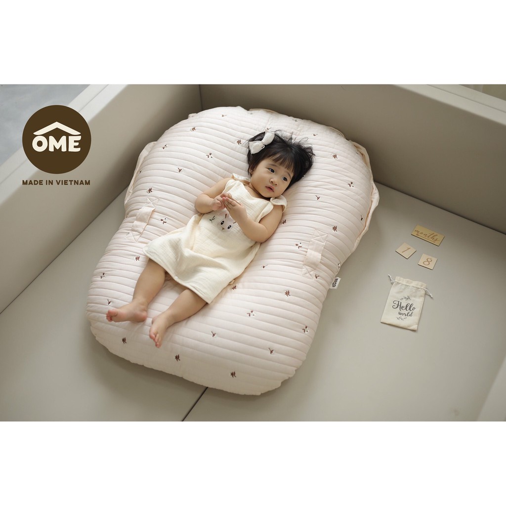 [TẶNG LÓT ĐẦU] Gối chống trào bigsize OME vỏ thêu chần bông cao cấp. [sishibaby]