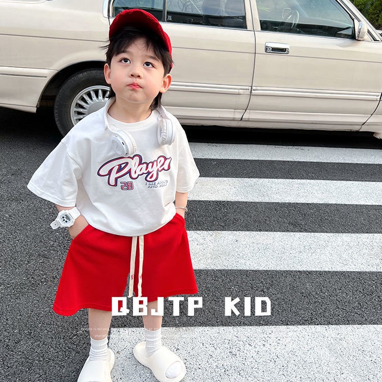 Set Áo Thun Ngắn Tay Và Quần Short Thời Trang Thể Thao Mùa Hè Mới Cho Bé Trai Và Gái