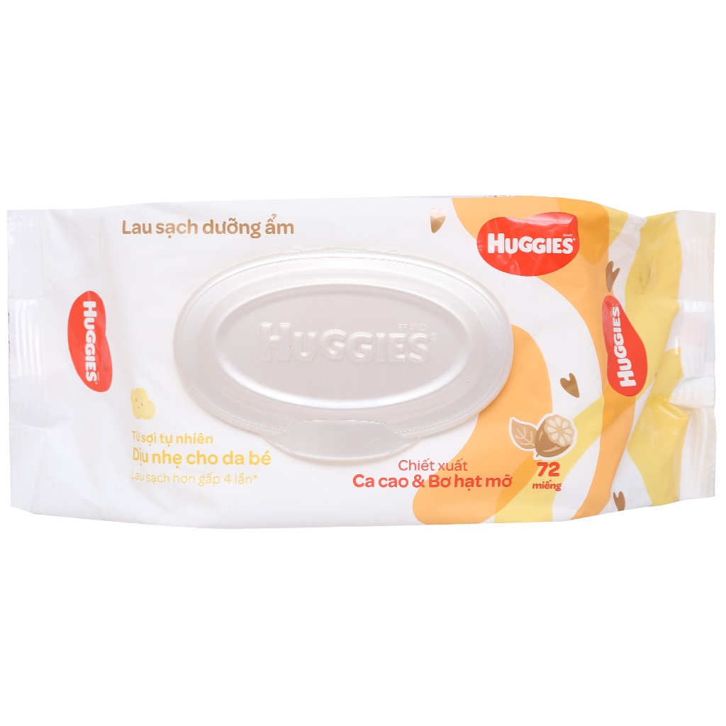 Khăn ướt em bé Huggies không mùi gói 72 miếng