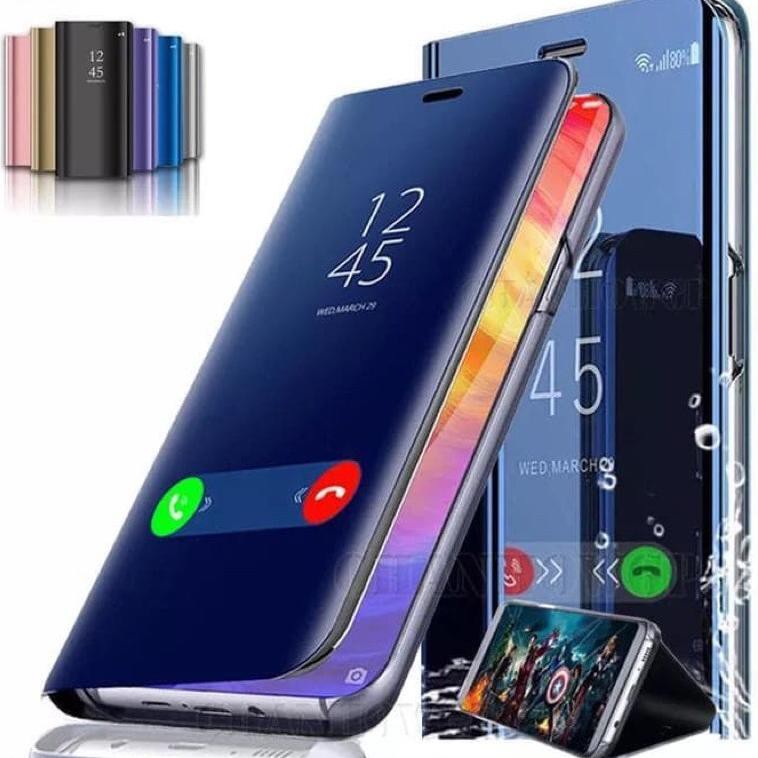 Bao Da Điện Thoại Nắp Lật Mặt Gương Trong Suốt Có Thể Làm Giá Đỡ Cho Samsung J2 Pro J3 Pro J5 Pro J7 Pro J4 J