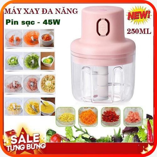 Máy Xay Tỏi Ớt Mini Cầm Tay Pink Bunny - Loại 250ml và 100ml