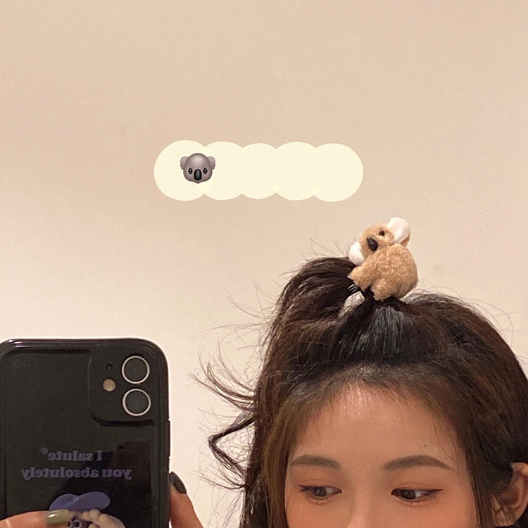 Kẹp Trang Trí Koala Bông Đa Năng Gắn Bút Ống Hút Kẹp Tóc