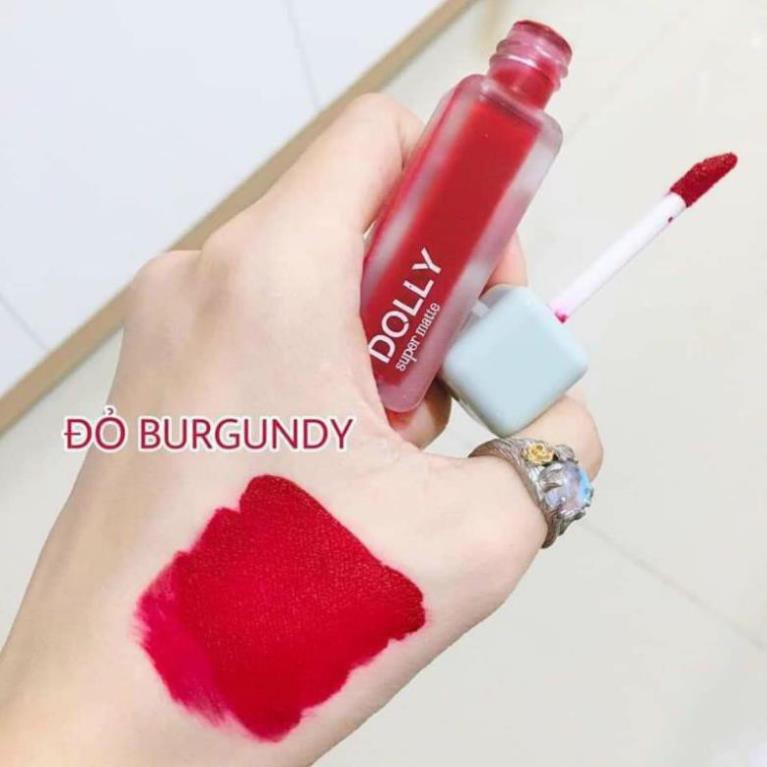 Son DOLLY SUPER MATTE -Mua1 tặng 1 -Đỏ Burgundy hot trend 2021 cao cấp không chì hữu cơ an toàn cho mẹ bầu | BigBuy360 - bigbuy360.vn