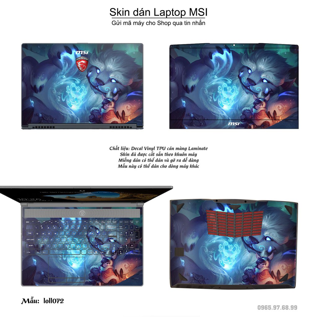 Skin dán Laptop MSI in hình Liên Minh Huyền Thoại nhiều mẫu 10 (inbox mã máy cho Shop)