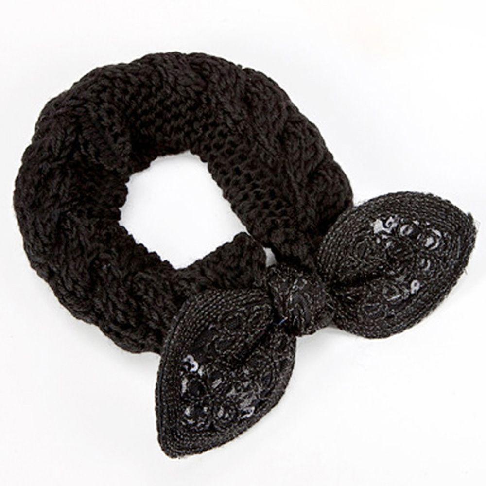 Băng Đô Dệt Kim Đính Hoa Tai Thỏ Phong Cách Vintage