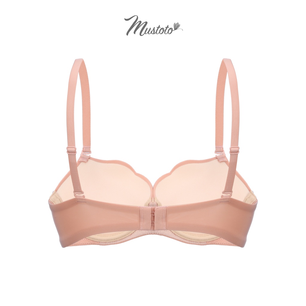 Áo Lót Nữ Trơn Có Gọng Mút Dày 3cm Nâng Ngực Campanula Hồng Cam (Mustoto MA0502)