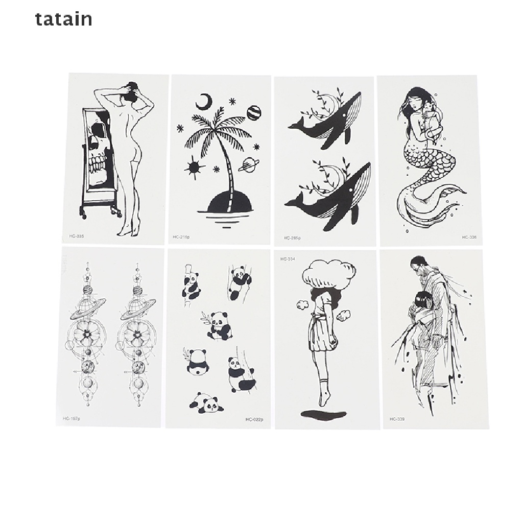 [TAT] Geometric Planet Women Temporary Tattoo Sticker Flower Arm Body Tattoo Sticker CVX