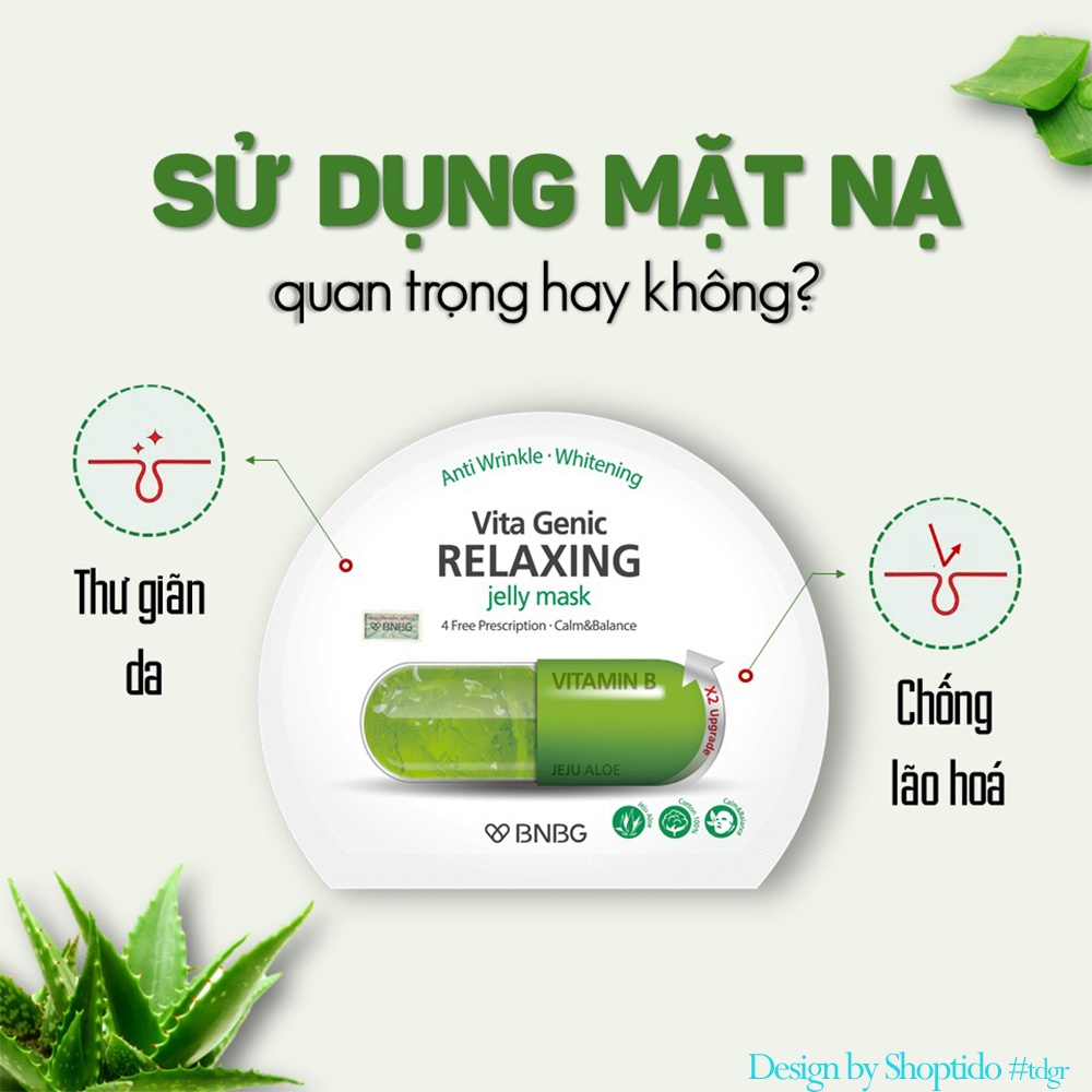 Combo 10 Mặt nạ BNBG thư giãn, phục hồi da Vita Genic Relaxing Jelly Mask 30ml NPP Tido88