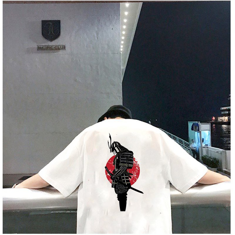 Áo thun unisex form rộng Samurai phong cách Nhật Bản vải dày mịn 2020T2415