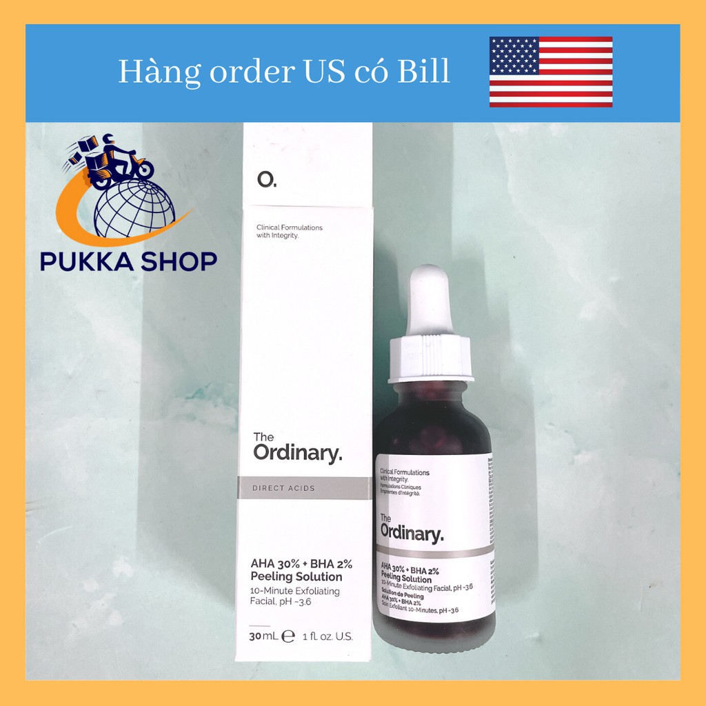 [Bill Sephora Mỹ] The Ordinary - Tinh Chất Serum The Ordinary AHA 30% + BHA 2% Peeling Solution Tẩy Da Chết