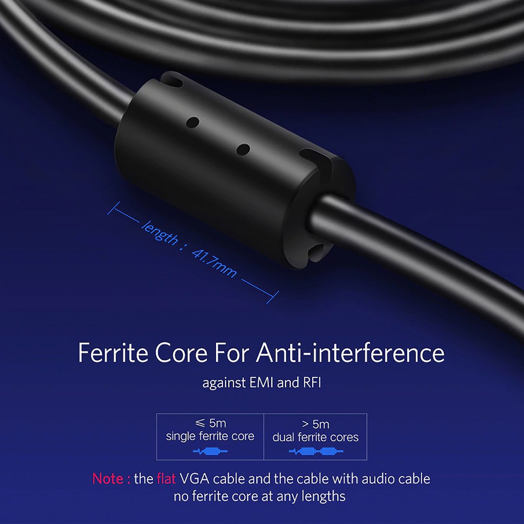 Cáp VGA Male to Male Hỗ trợ Full-HD 1080P Cao Cấp UGREEN VG101