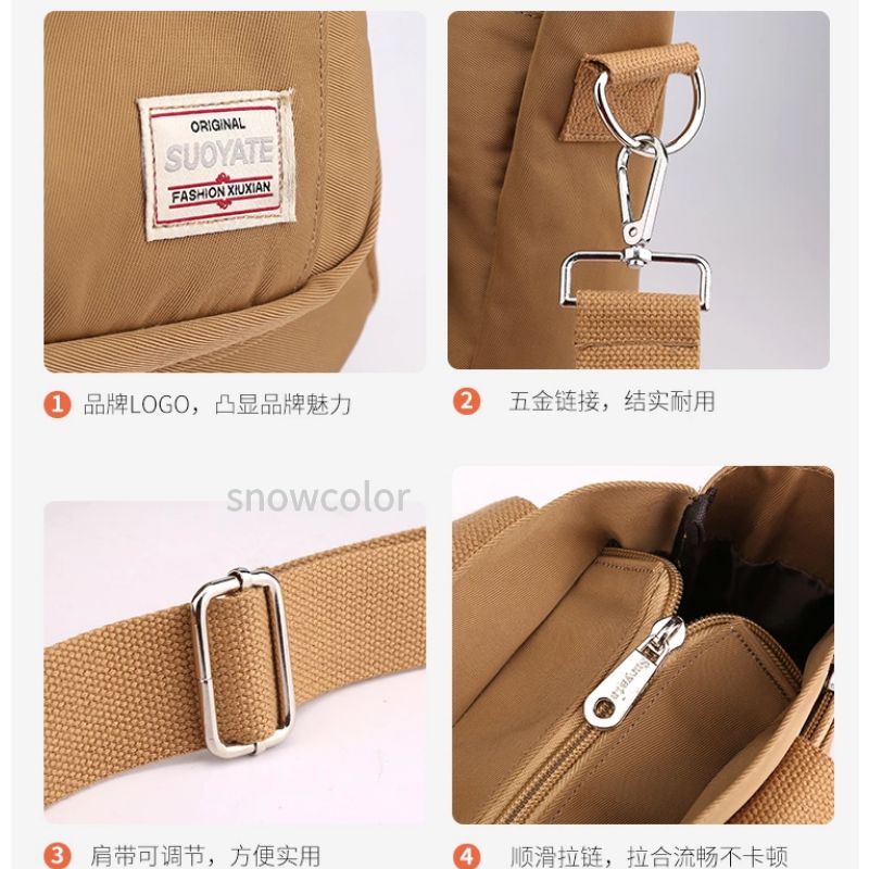 Túi Đeo Chéo Canvas Phong Cách Hàn Quốc Beg Besar Beg Tangan Wanita Murah Cantik Beg Silang Perempuan Cho Nữ