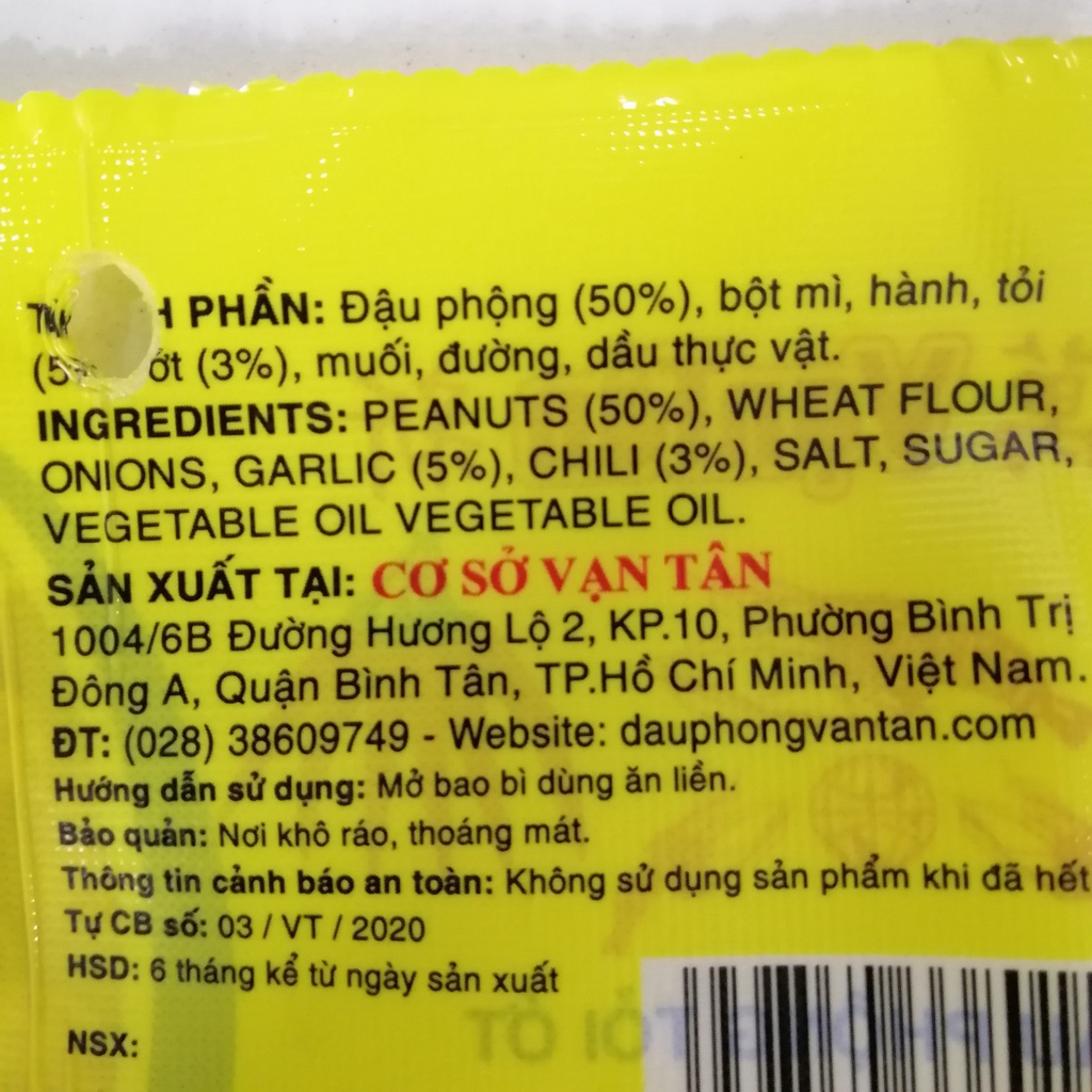 Đậu Phộng Tỏi Ớt Vạn Tân (Gói 80g)