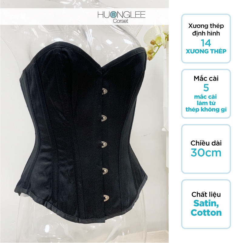 HUONGLEE Corset Đai Gen Nịt Bụng Corset Cúp Ngực 14 xương Thời Trang Trendy Siêu Định Hình