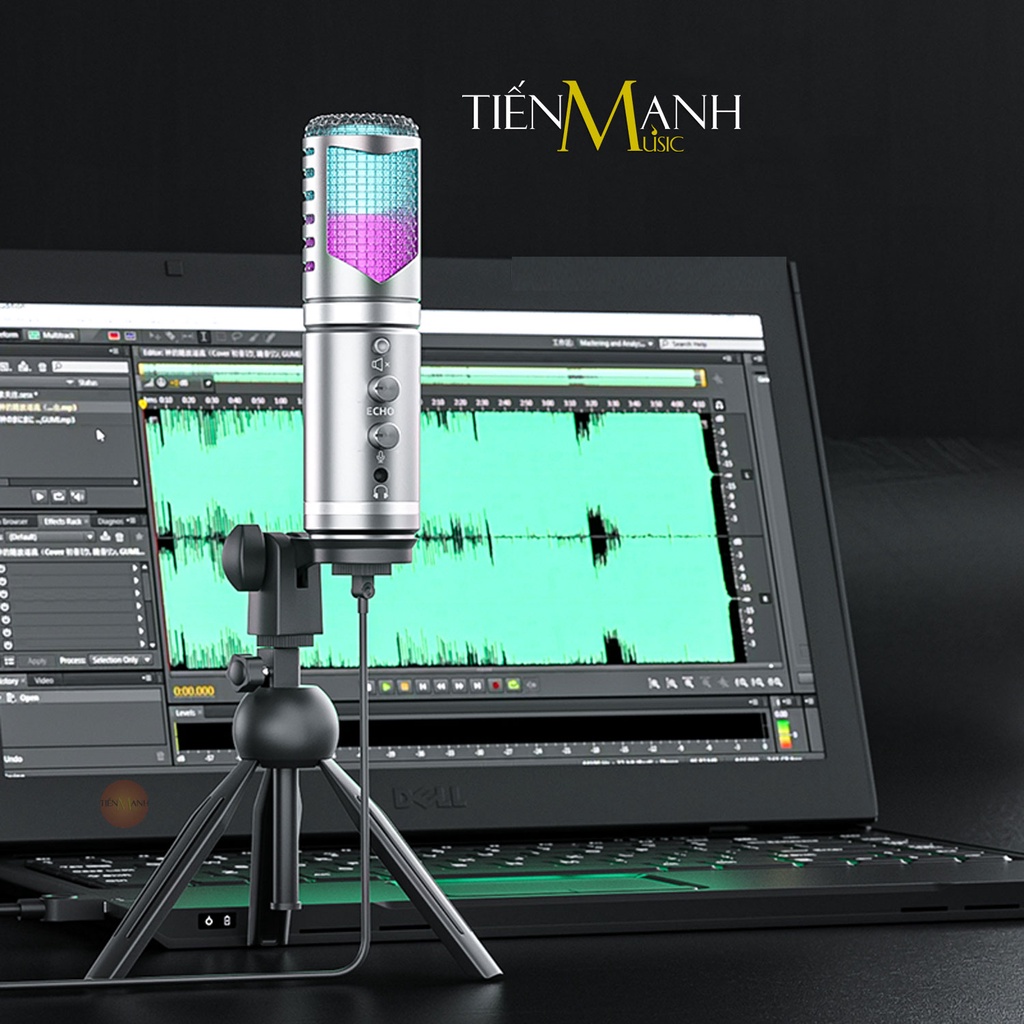 [Có Echo Vang] Micro USB Đèn Led RGB Dr.Mic DR9 - Mic Thu Âm DR-09 Microphone Cardioid DR09 Podcast, Livestream, Gaming