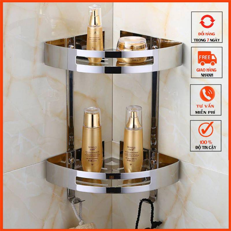 Kệ góc nhà tắm inox / kệ nhà bếp Inox 304 treo tường cao cấp loại 1 tốt nhất thị trường - Omori