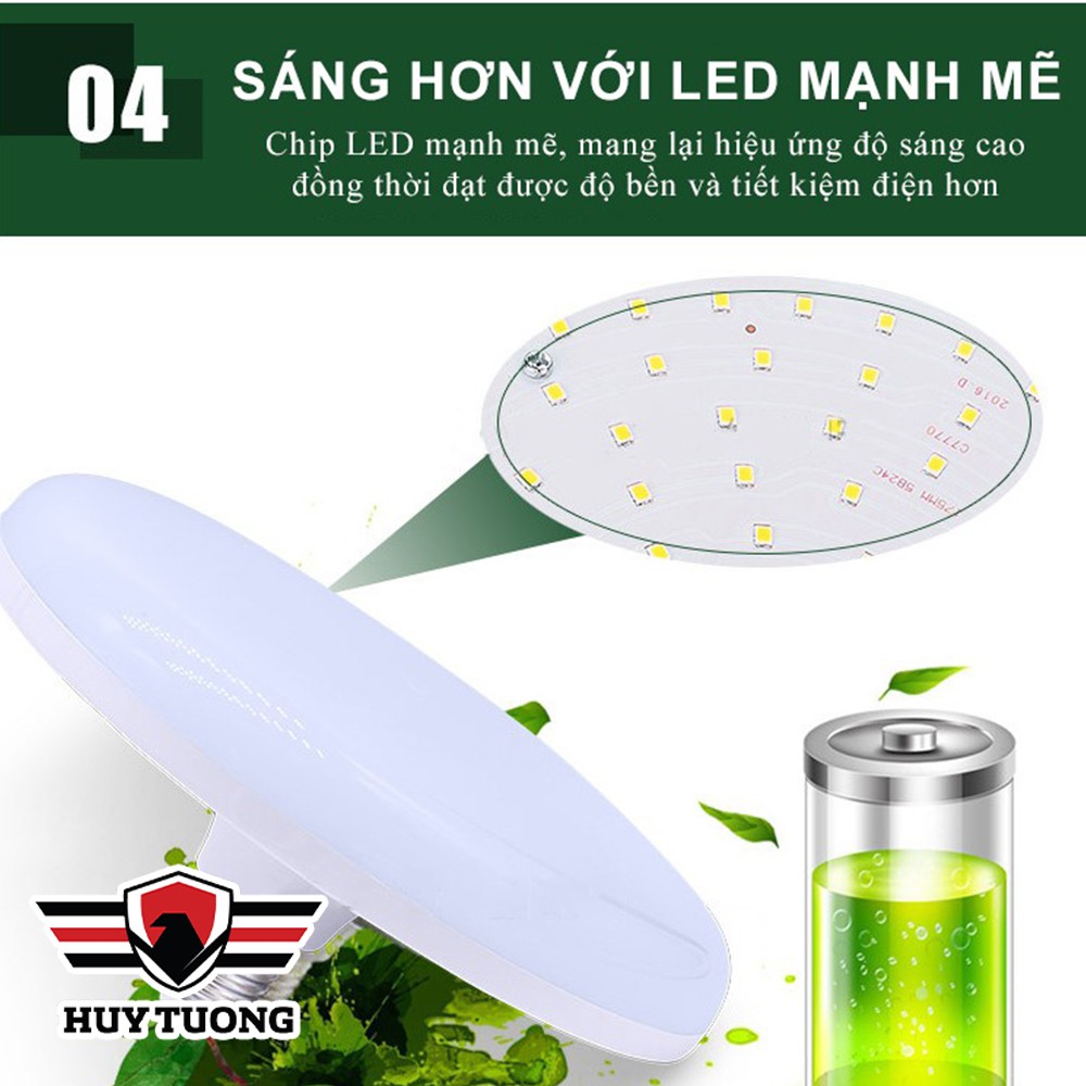 Đèn Led đĩa bay đui xoáy ánh sáng trắng ( 18W - 24W - 36W - 50W ) cao cấp - Huy Tưởng | BigBuy360 - bigbuy360.vn