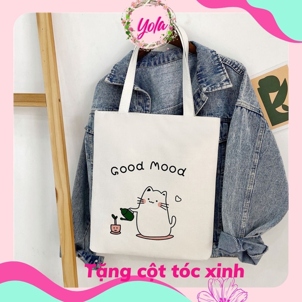 Túi Tote Nữ  YOLA SHOP Túi Vải Thời Trang Ullzang Hàn Quốc,  Giá Rẻ Đeo Vai Đi Học, Đi Làm, Đi ChơiTUIV.001