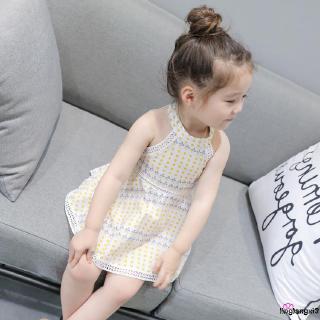 Đầm Sát Nách Chấm Bi Cho Bé Gái (3-8 Tuổi)