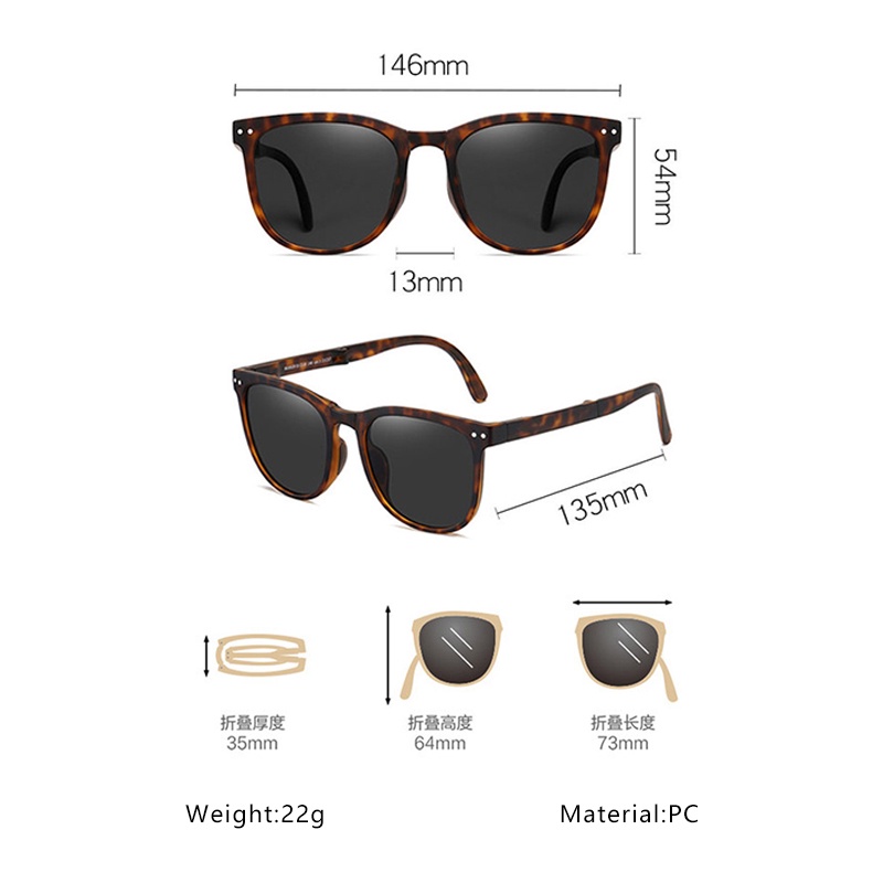 Kính Mát Chống Tia UV Có Thể Gấp Lại Thời Trang Cho Nam Nữ