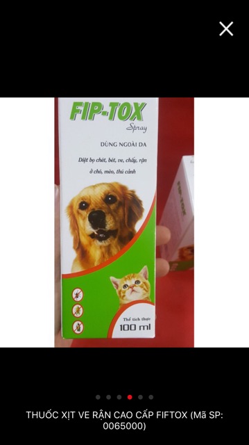 Thuốc xịt ve rận chó mèo, dành cho chó mèo mang bầu 100ml