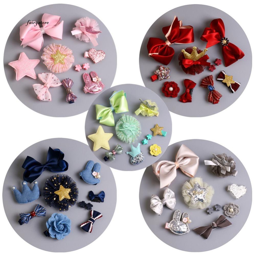 Set 10 Kẹp Tóc Nơ Dễ Thương Cho Bé Gái