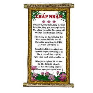 Tranh chữ thư pháp Chấp Nhận trang trí tại gia đình, văn phòng