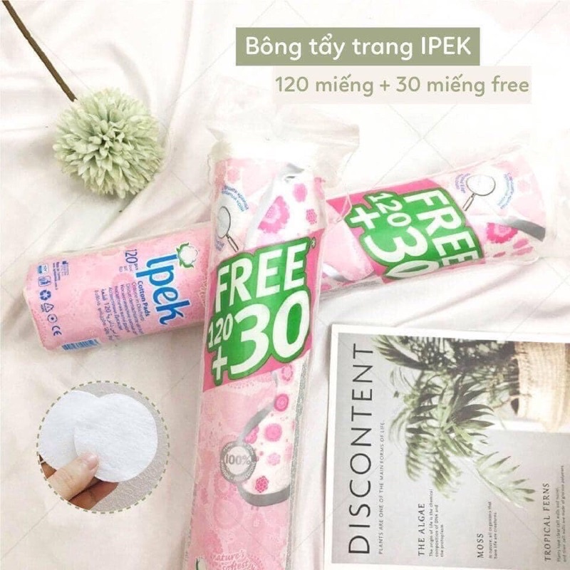 Bông tẩy trang Ipek 150 miếng, Bông tẩy trang cotton pads chính hãng.
