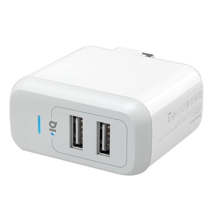 Adapter Sạc 2 Cổng Anker PowerPort 2 Lite 12W A2129 - Hàng Chính Hãng