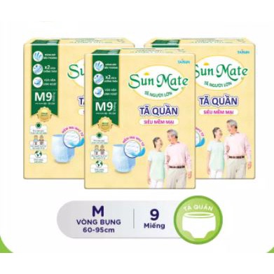 Combo 4 gói Tã quần người lớn Sunmate Siêu mềm mại size M9 - L8