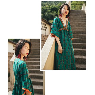 [Kèm feedback] Đầm vintage cổ V cánh dơi Asago