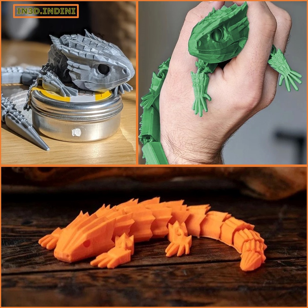 Thằn lằn 3D linh hoạt - Đồ chơi trang trí giảm stress - IN3D.INDINI