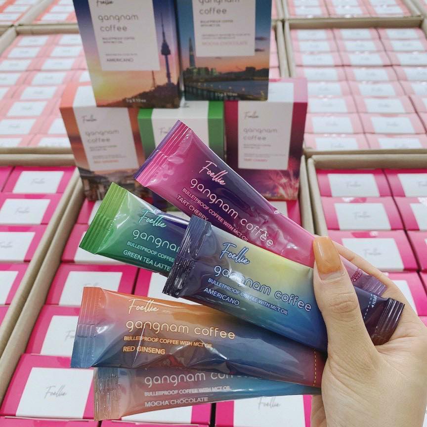 Hộp 10 Gói Cà Phê Giảm Cân, Ngăn Ngừa Tích Mỡ Foellie Gangnam Coffee (5g/13g/14g/15g) x 10