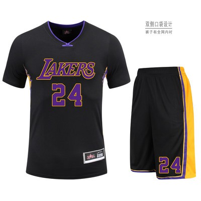 Quần áo bóng rổ ngắn tay phù hợp với nam mùa hè tùy chỉnh Lakers 23 James 6 Kobe 24 trận đấu Áo Nửa tay áo