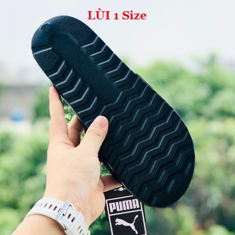 Dép unisex 𝐌𝐋𝐁 𝐏𝐔𝐌𝐀 ❤️FREESHIP + Hộp❤️ dép mlb bóng chày quai ngang thể thao nữ in PUMA da lộn, full đen